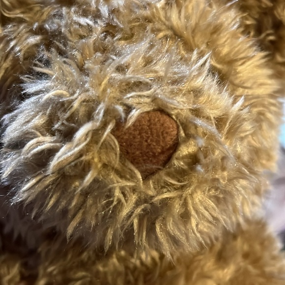 Vintage Build A Bear Curly Teddy Bear 14" Tan Faux Leather Paws Says I LOVE YOU - Picture 9 of 11